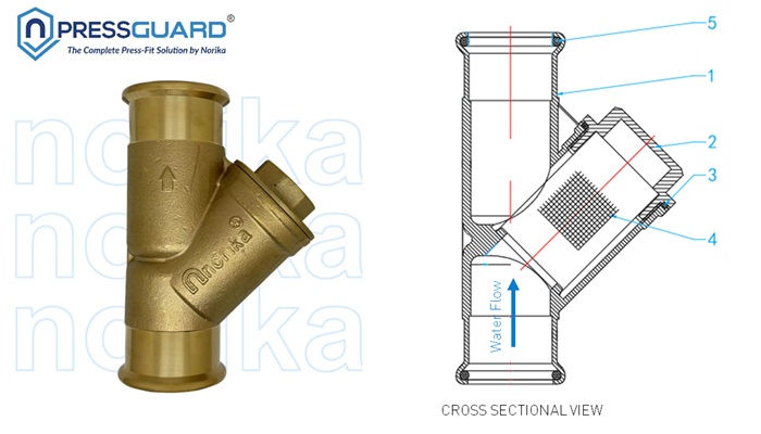 DZR Brass Press Fit Y Strainer